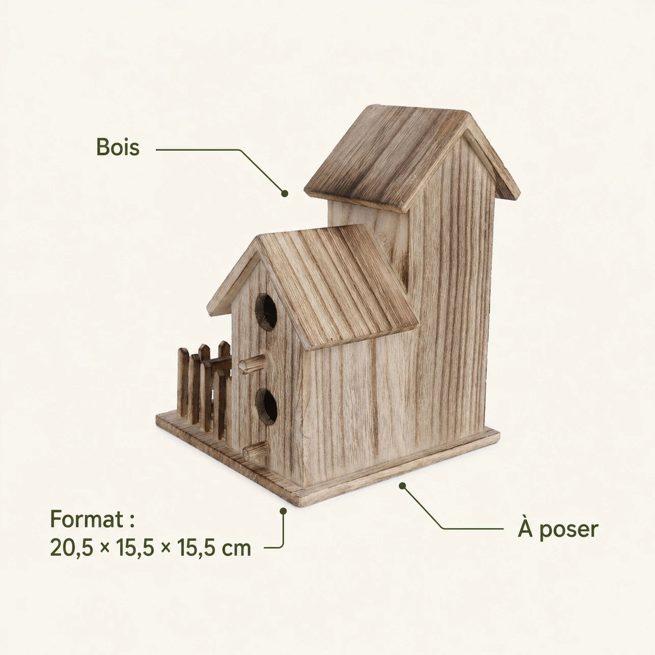Nistkasten Beobachtungskasten aus Holz, Maße 20,5 × 15,5 × 15,5 cm — Foto 4
