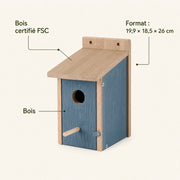 Nistkasten aus Holz blau, Maße 19,9 × 18,5 × 26 cm — Foto 4
