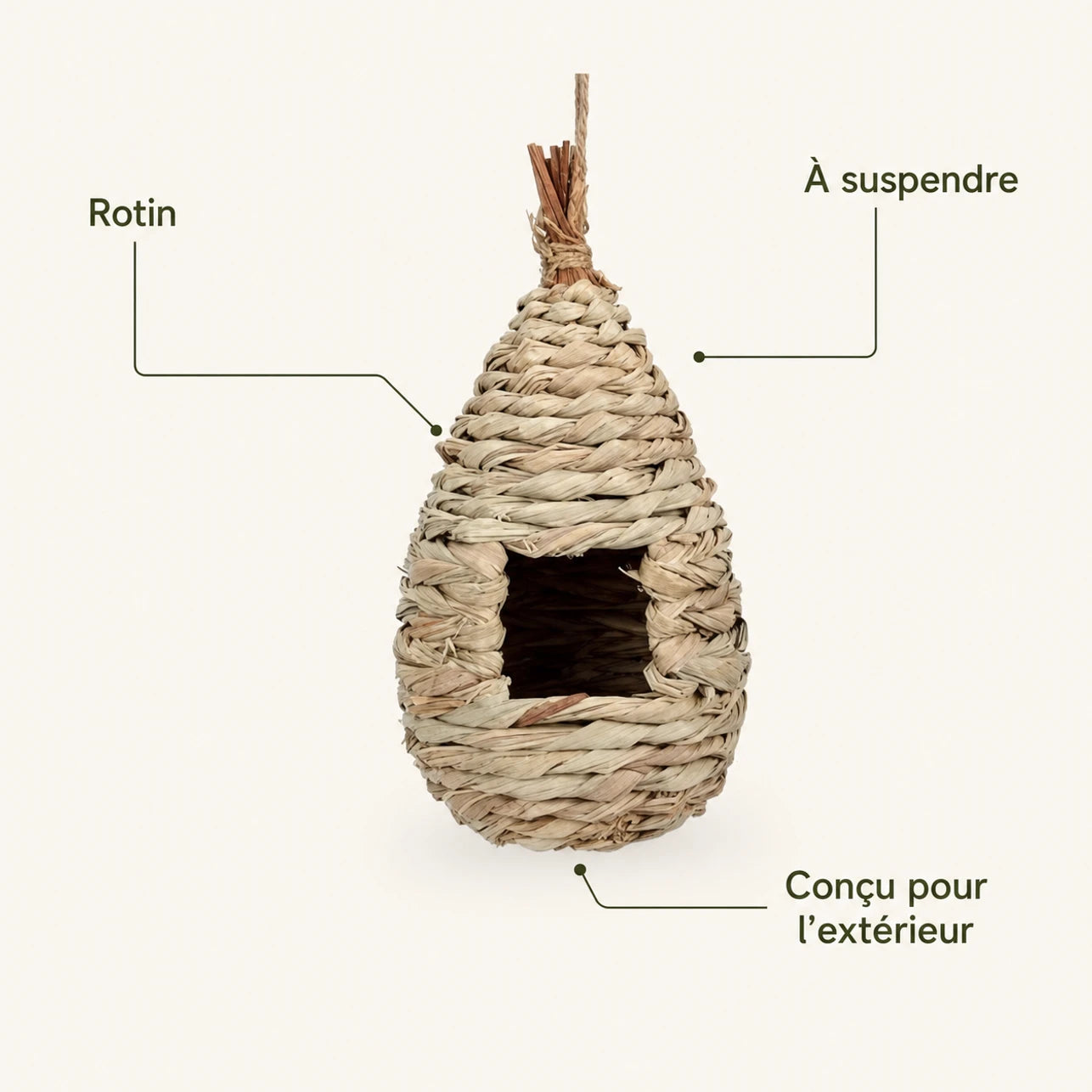 Hängenistkasten aus Rattan weiß — Foto 4
