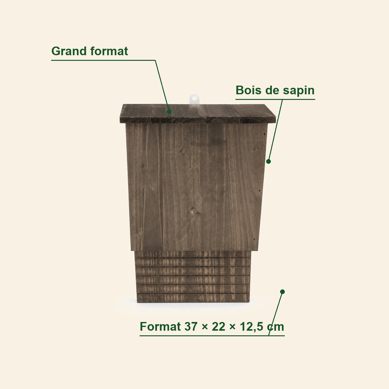 Groß Fledermauskasten aus Holz braun — Foto 4