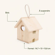 Nistkasten Beobachtungskasten aus Holz beige, Maße 14,7 × 13 × 15,8 cm — Foto 4