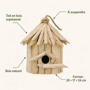 Hängenistkasten aus Holz beige, Maße 20 × 17 × 24 cm — Foto 4