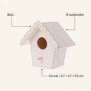 Nistkasten aus Holz weiß, Maße 4,7 × 4,7 × 9,5 cm — Foto 4