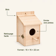 Hängenistkasten aus Holz beige, Maße 15 × 15 × 22 cm — Foto 4