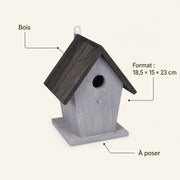 Nistkasten style Retro aus Holz grau, Maße 18,5 × 15 × 23 cm — Foto 4